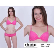 Bra set with panty Rheto style Lacey color pink available size 32B 34A 36A 36C 38B