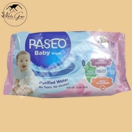 (1 Pcs) Wet Wipes 50 Sheets Paseo Non-Alcoholic Baby Wipes 50 Sheets