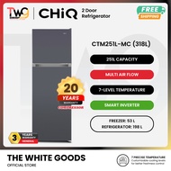 CHIQ 318L 2 Door Top Freezer Inverter Refrigerator Fridge Peti Sejuk 两门冰箱 CTM251N CTM251N-MC