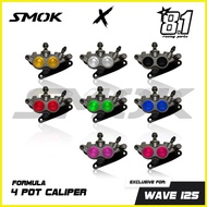 ♚ ㍿ SMOK X 8.1 FORMULA CALIPER (FRONT) FOR HONDA WAVE 100/125 4POT 4 POT ORIGINAL THAILAND