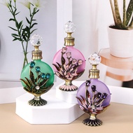 Source15ML Vintage Painted Diamond-Embellished Metal Perfume Bottle Empty Essential Oil Refill Bottl