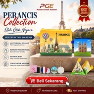 GANTUNGAN PGE France Souvenir Wallet Pouch Mouse Pad Pin Magnet Keychain Landmark Souvenir France Pa