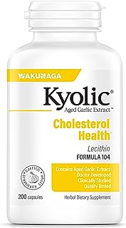 Kyolic Aged Garlic Extract Formula 104 Cholesterol Health, 200 Capsules (Packaging May Vary)