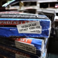 VEGA GEAR SET 420ZR SIZE 420-15/40T CHAIN 420H-108 FOR VEGA MOTORCYCLE KC PREMIER BRANDZR