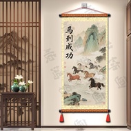 Eight Horses Horses Chart Wall Horses Pattern Scroll Painting Eight Horses Chart Vertical Version Li