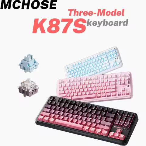 MCHOSE K87S Keyboard Three Model Mechanical Magnetic Knob Control Gaming Hot Swappable Custom Keyboa