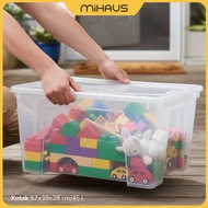 BEST SELLING SWITZERLAND SML Storage box set with lid, transparent 57x39x28 cm/45 l