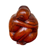 Abstract Wooden Statue Hug Men Women Brown Brown | Home decoration | House display | Indoor Decorati