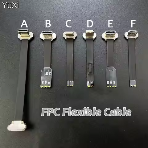 USB C Type-C FPC 2pin 3pin with Resistor R1 Soft Flat Cable Male Charging Cable Fast Charge Charging