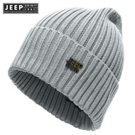 JEEP SPIRIT 1941 EST mens and womens knitted elastic crochet hat solid color warm hat for autumn and