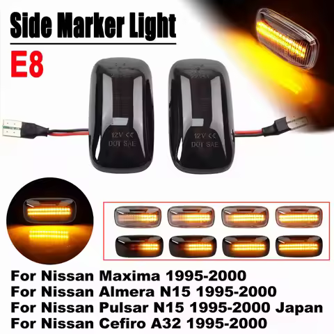 2Pcs LED Side Marker Light Turn Signal Lamps For Nissan Skyline R34 Almera N15 N16 Pulsar Maxima QX 