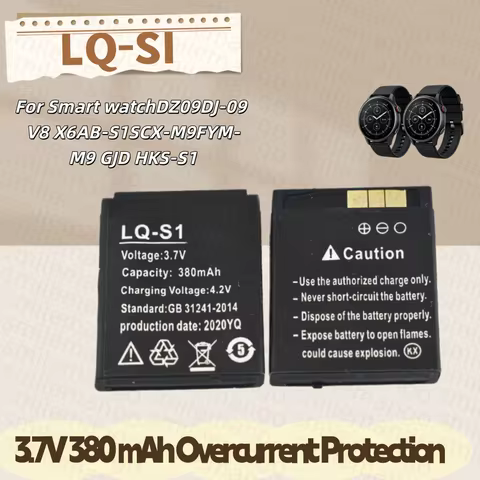 1-10PCS Smart Watch Battery LQ-S1 3.7V 380mAh lithium Rechargeable Battery For Smart Watch QW09 DZ09