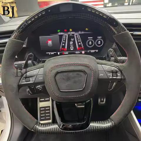Carbon Fiber LED Steering Wheel Fit For Audi A3 A4 A5 Q3 Q4 Q5 Q7 RSQ3 RSQ4 RSQ5 RSQ7 8Y 2021-2023 M