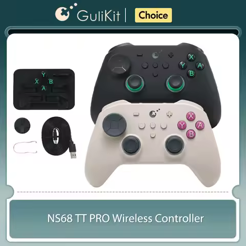 GuliKit NS68 TT Pro Game Controller，Wireless Gamepad with TMR Joysticks Adapter Anti Drift for Ninte