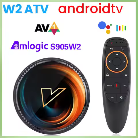 W2 ATV androidtv 11.0 Smart TV Box Amlogic S905W2 Support Google Voice Input 8K Video 4K 60fps AV1 D