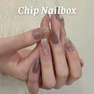 Set of 24 long fake nails D1110 (Free glue and file)