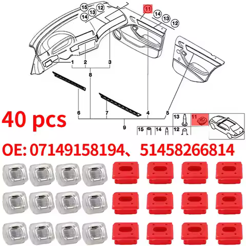 40PCS Car Door Moulding Clips Grommets Fixing Buckles Fastener Retainer For BMW 3 Series E46 E90 E91