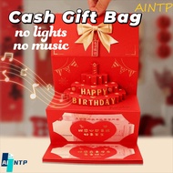 AINTP Red Envelope Card, 6/8/10 Slots Chinese Style 3D Birthday Cake Card, Creative Paper HongBao Be