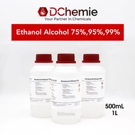 Ethanol Alcohol 75% / 95% / 99% [500mL/1000ML] Sanitizer / Solvent / Medical / Disinfection - Direct