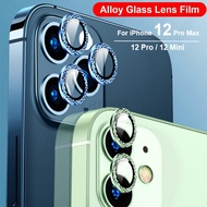Glitter Diamond Lens Ring Camera Film For iPhone 13 Pro Max 12 Pro Max 11 Pro 12 Mini Lens Screen Protector Tempered Glass Metal Ring Cover