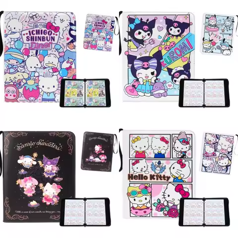 400/900pcs Sanrio Card Album Book Folder 4/9 Card Slots Collections Zipper Double Pocket Zipper Card