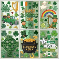 9 Sheets St. Patrick's Day Window Clings Double Sided Reusable St. Patrick's Day Window Decals Stick