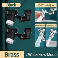 1080° Rotatable Anti-Splash Faucet Aerator Black Bathroom Faucets Water Saving Tap Sprayer Kitchen W