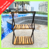 Kệ gỗ 3 tầng kệ để giày giá để chậu cây gấp gọn thông minh chống nước 40x30x67 cm