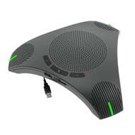 สปีกเกอร์โฟน USB ไมโครโฟนประชุมไมโครโฟนคอมพิวเตอร์รอบทิศทาง 360 ° การรับเสียงด้วยปุ่มปิดเสียงสําหร