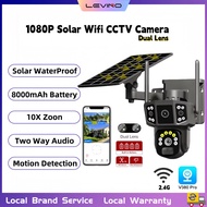 LEVINO Solar Camera WiFi Network 360 IP 8MP 4K HD CCTV Battery Dual Lens Outdoor Smart Home
