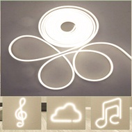 1pc 5V USB LED Neon Light Strip, White With Button Switch, 9.8-Foot Neon LED Strip Light, Indoor Bed