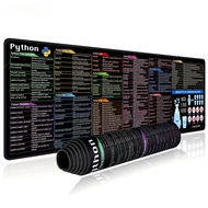 Mouse Pad Gaming Mousepad Extended Large Python Shortcut Cheat Sheet Desk Mat Non-Slip Stitched Edge