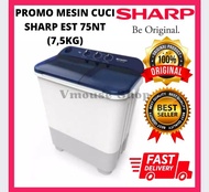 MESIN CUCI SHARP EST 75NT 2 TABUNG - MESIN CUCI 2 TABUNG SHARP 7.5KG - SHARP MESIN CUCI 7.5KG - MESI