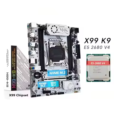 MACHINIST K9 X99 Motherboard LGA2011-3 Set kit With Intel Xeon E5 2680 V4 CPU DDR4 ECC with desktop 