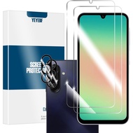 Galaxy A26 HD Clear Tempered Glass Screen Protector + Camera Lens Protectors, [2+2 Pack] [3D Glass] 