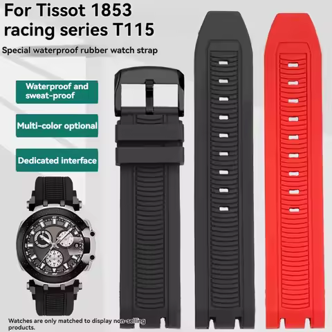 Rubber Watch Band For Tissot 1853 T-sport Racing T115.417 Moto GP Watch Strap T115 Men Sport Silicon