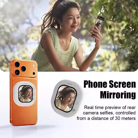 Portable Vlogging Mirror Phone Clip Adjustable Rear Lens Selfie Reflector Stand Live Stream Content 