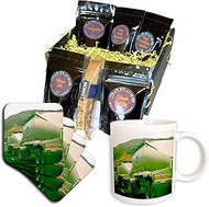 3dRose cgb_100158_1 A truck done in a green finish going down the highway-Coffee Gift Basket, Multic