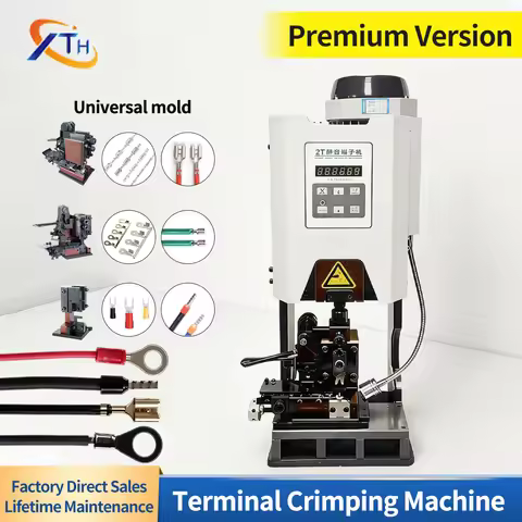 Low Noise Wire Terminals Crimping Machine, 1.5T 2T 3T Automatic Cable Wire Terminal Crimper with OTP