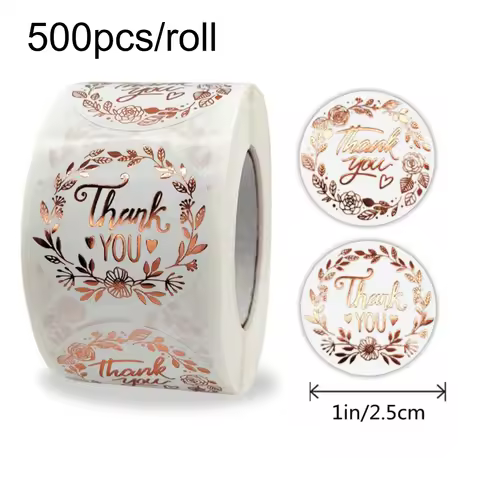 1/2rolls Rose Golden Thank You Stickers for Supporting My Small Business Stickers,Thank You Labels f