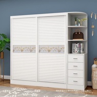 Wardrobe Solid Wood Sliding Door Simple Bedroom Wardrobe Rental Room Household Children Simple Large