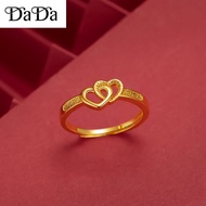Cincin wanita 916 Gold Ring Heart Open Ring Adjustable Ring Engagement Birthday Jewellery Gifts