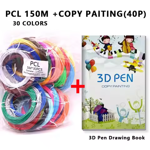 3D Pen Filament PCL Low-Temperature Consumables 1.75mm Diameter 40 Pages of 3D Pen Drawing Paper for