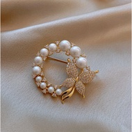 South Korea Diamond Pearl Butterfly Brooch Literary Style Temperament Net Celebrity Fashion Personal