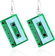 YUNXI 1980s Fashion Acrylic Magnetic Tape Earrings for 80s Party Women