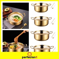 [Perfeclan1] Korean Ramen Cooking Pot Noodles Pot Household Double Handle Multifunction Pot Instant Noodles Pot for Backyard