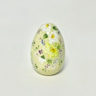 法式香草色手繪野花木製復活節蛋 裝飾擺飾