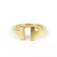 全新☆TIFFANY&Co. Tiffany T 方形戒指 AU750 (YG) 黃金戒指，尺寸 JP11.5（5），附盒子和盒子，重量 6.52 克，女士款。