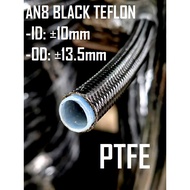 AN8 AN6 Teflon Braided Hose PTFE Black Nylon Stainless Steel Cover