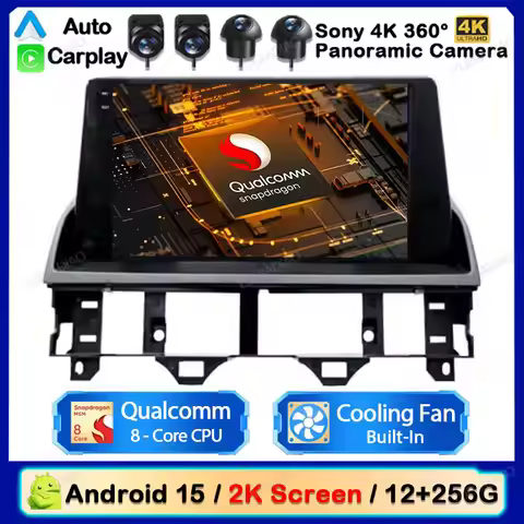 Android 15 Car Radio For Mazda 6 Atenza GG 2002 - 2008 Multimedia Video Player 2K QLED GPS NAVI 4G W